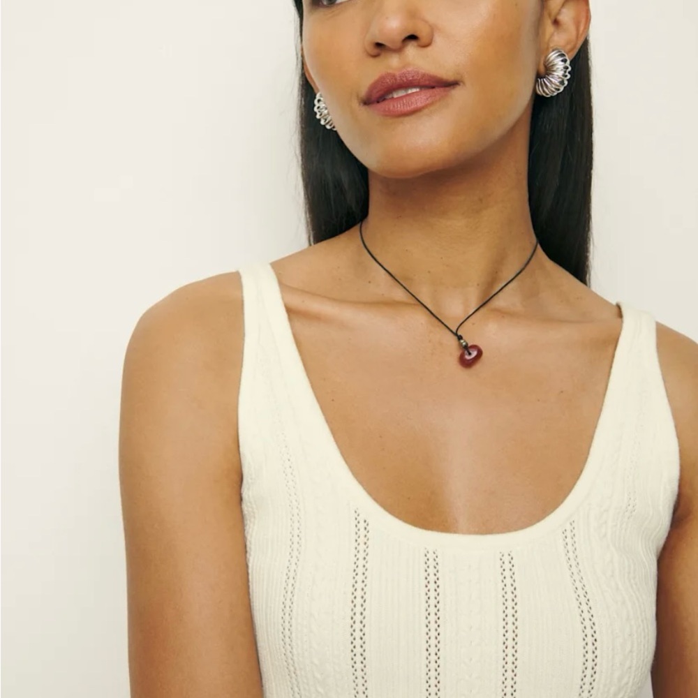 Pointelle sweater tank